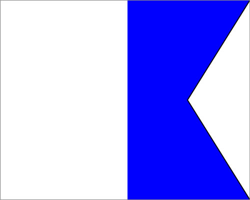 LARGE FLAG Nautical / Boat Naval Signal Flag 16" X 28" Marine Code M 