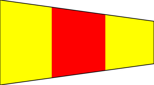 Naval Signal Flag N 16" X 28" Nautical / Boat Marine Code LARGE FLAG 